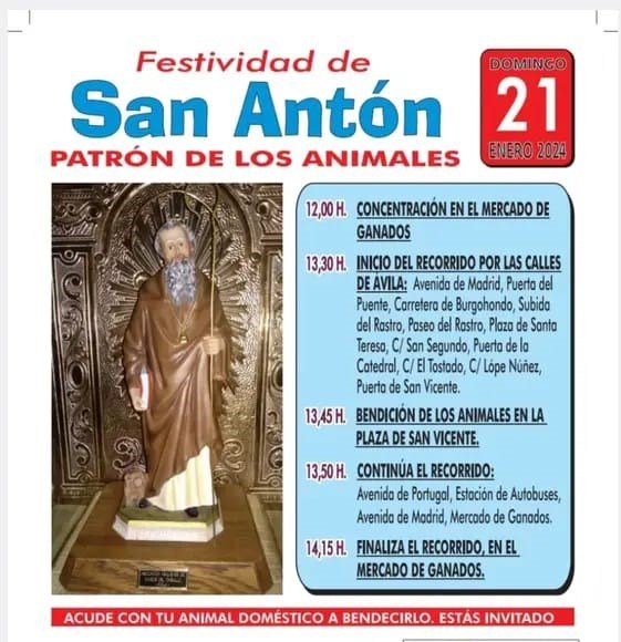 bendición de san antón en ávila 2024