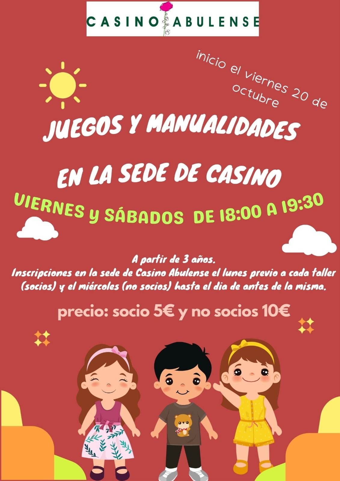 Juegos y manualidades en el casino viernes y sábado