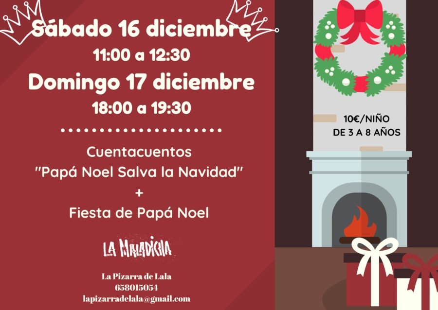 taller papá noel pizarra lala