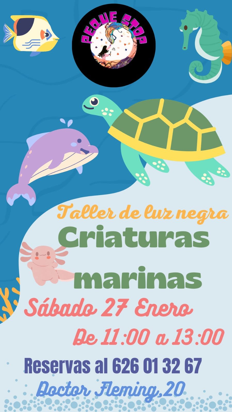 taller criaturas marinas