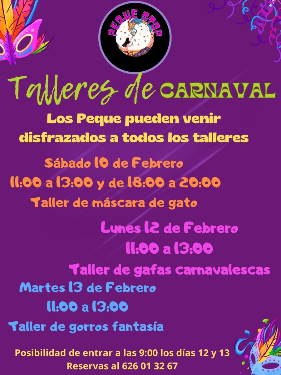 TALLERES DE CARNAVAL EN PEQUE STOP