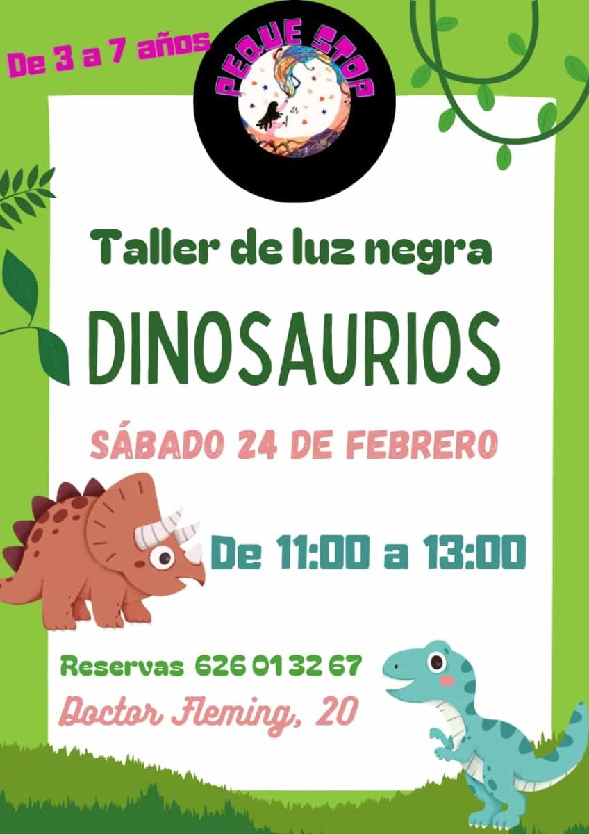 Taller de luz negra de dinosaurios