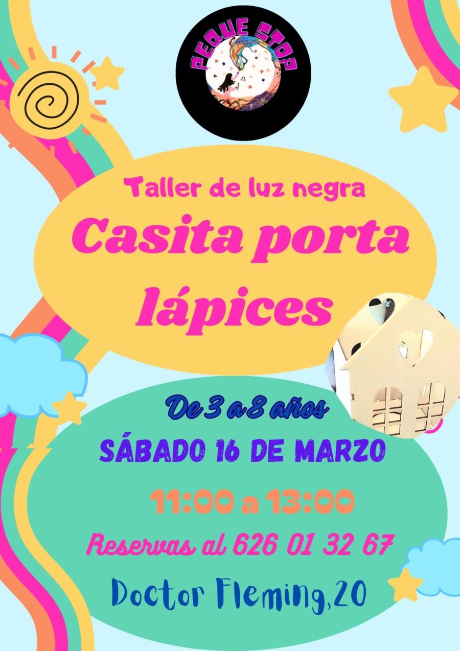 Taller de luz negra 'Casita portalápices' 
