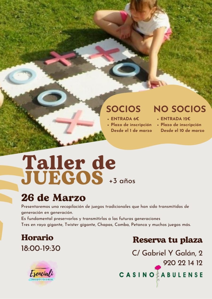 Taller de juegos en el Casino Abulense