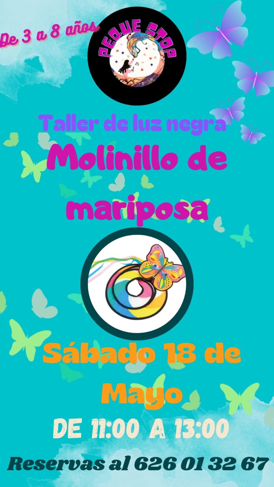 Taller de luz negra 'Molinillo de mariposa'