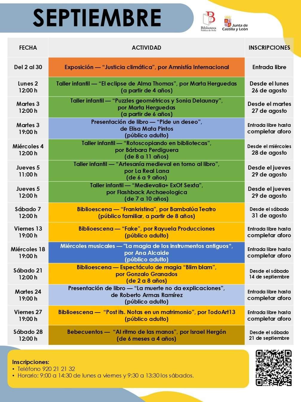 SEPTIEMBRE 2024 EN LA BIBLIOTECA PÚBLICA