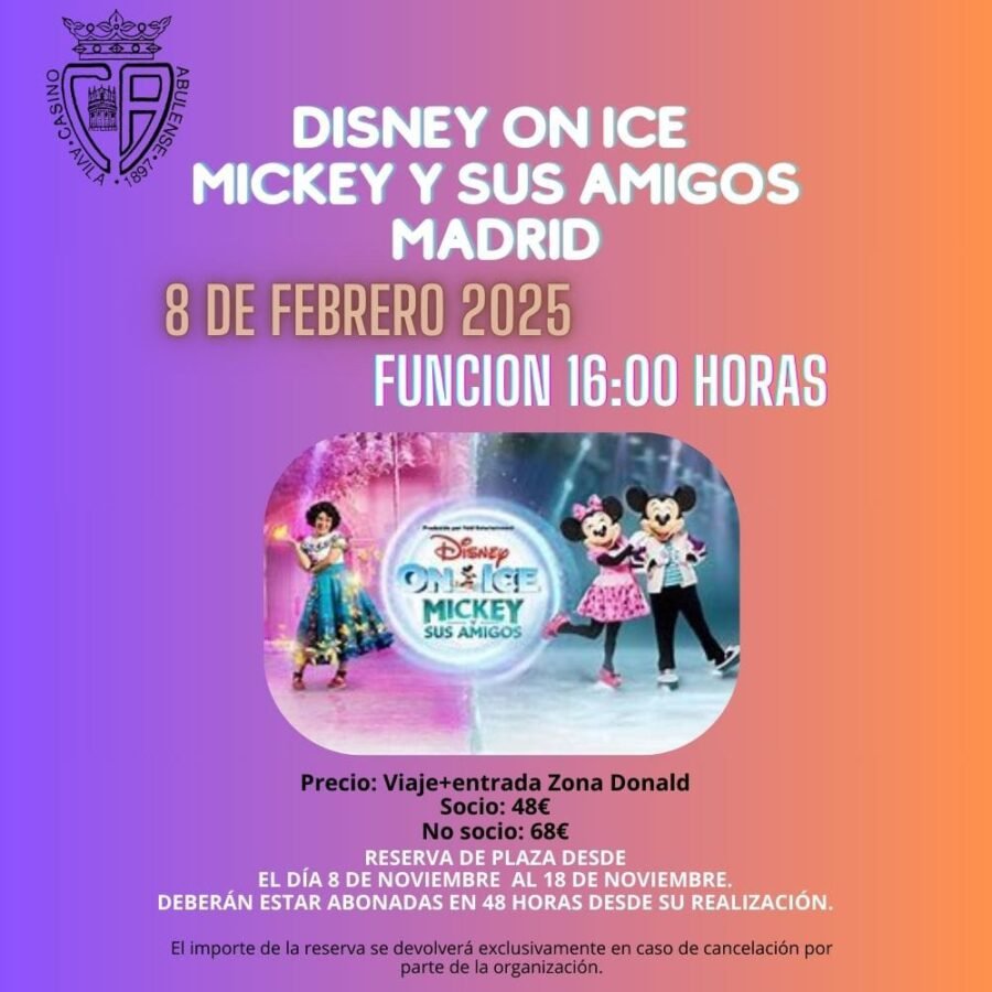 Excursión a Disney on ice 'Mickey y sus amigos' con el Casino