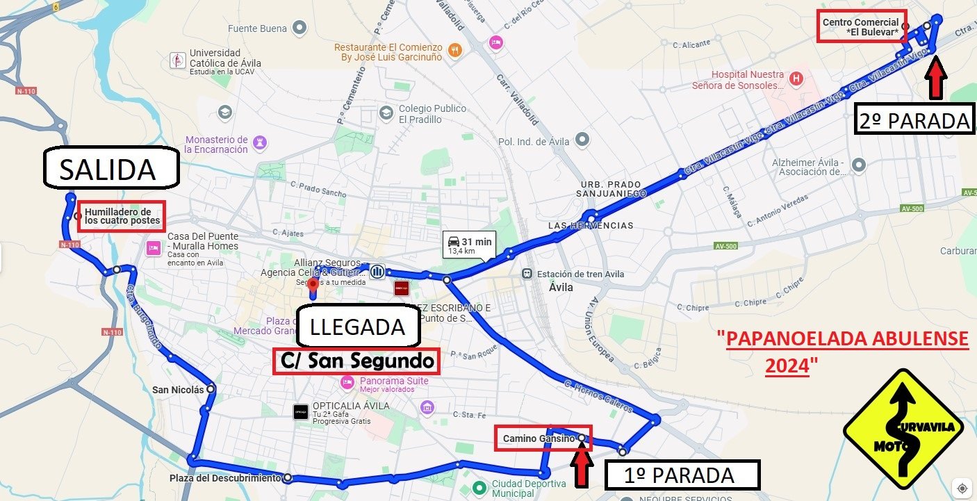 Papanoelada motera en Ávila 2024