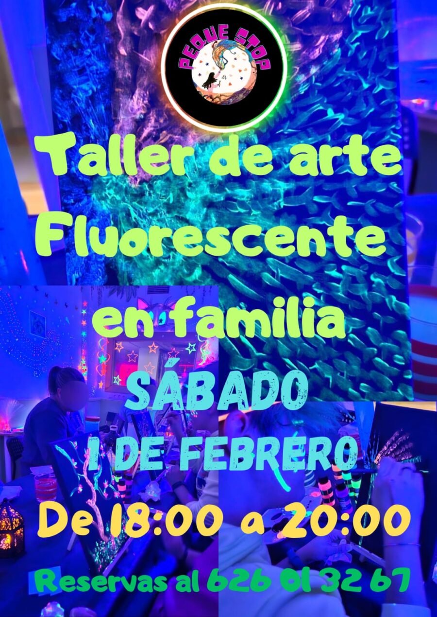 taller de arte fluorescente en familia