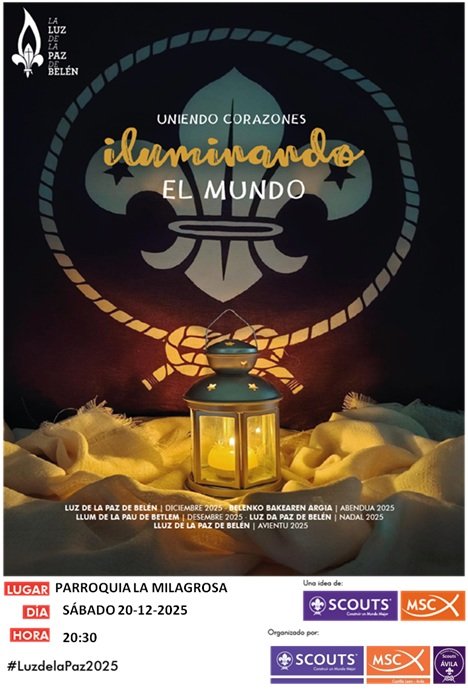 luz de la paz de belén en Ávila 2025
